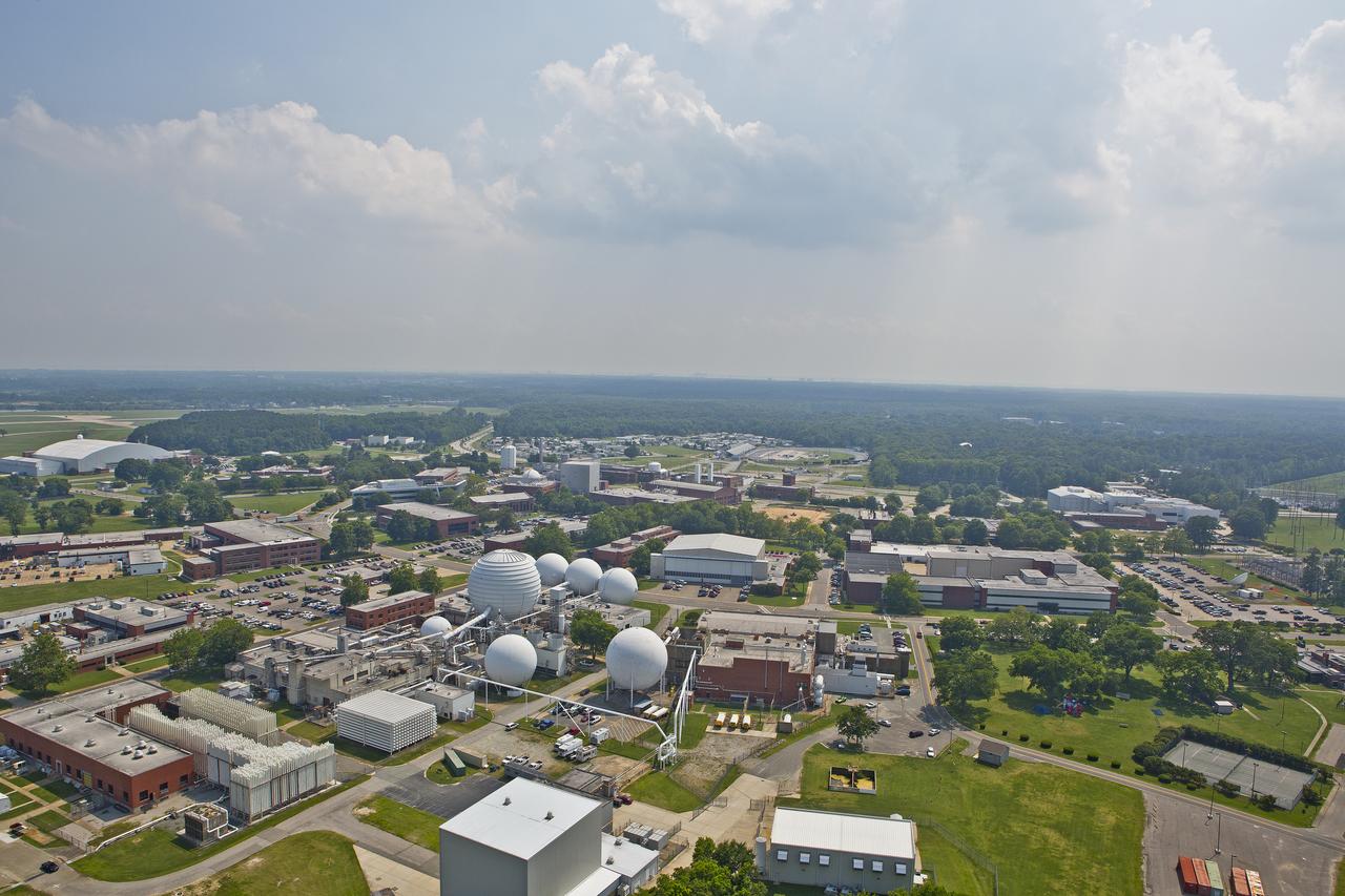 Aerials of NASA Langley Research Center west area 