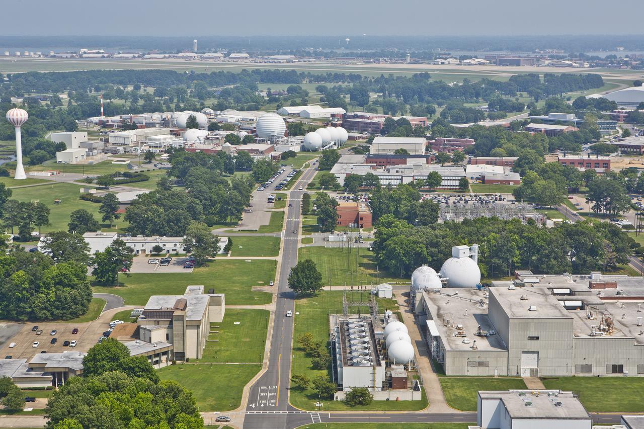 Aerials of NASA Langley Research Center west area 