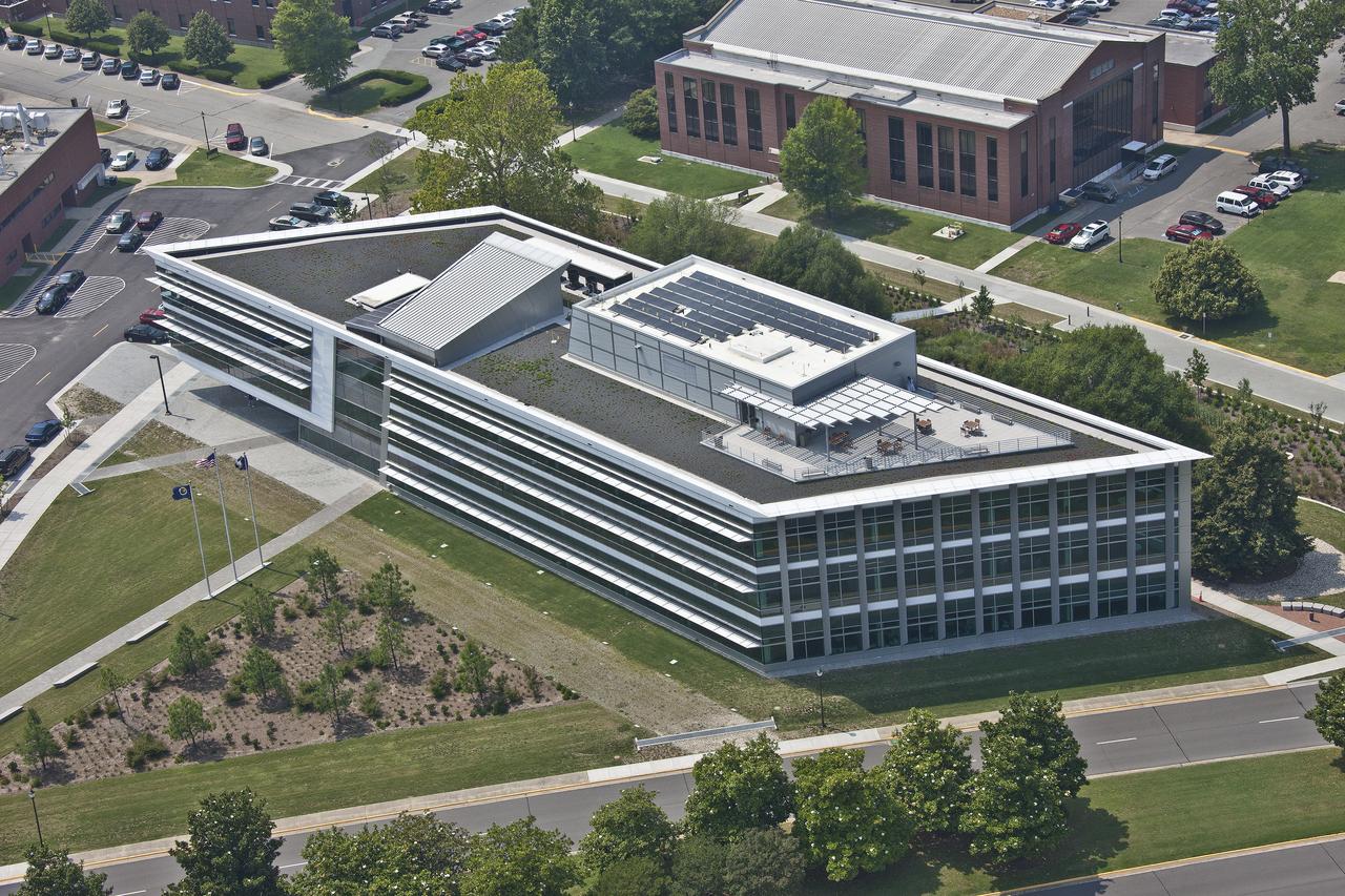 Aerial of NASA Langley Research Center New Town Center Head Quarters 