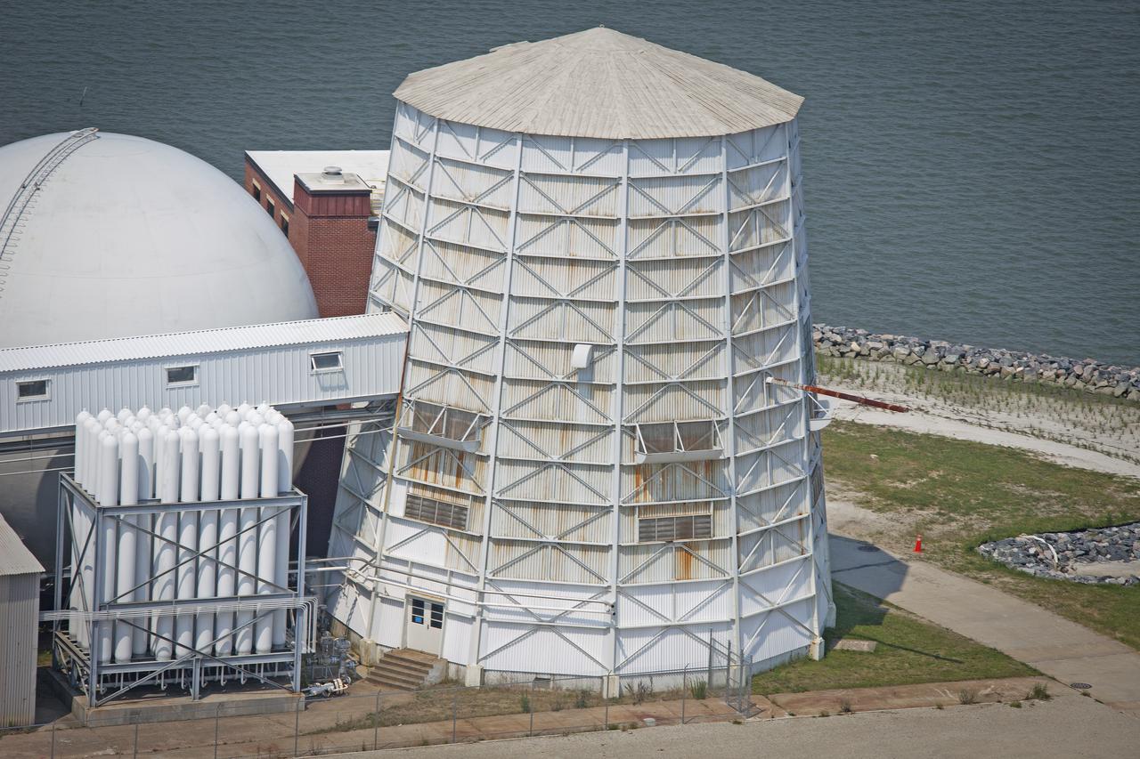 Aerial of NASA Langley East side spin tunnel and wind tunnel 