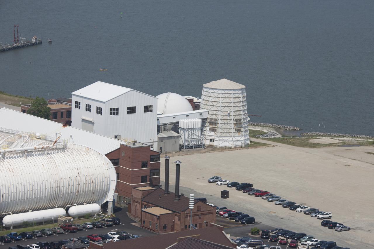 Aerial of NASA Langley East side spin tunnel and wind tunnel 