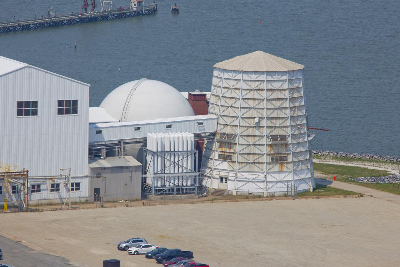 Aerial of NASA Langley East side spin tunnel and wind tunnel 