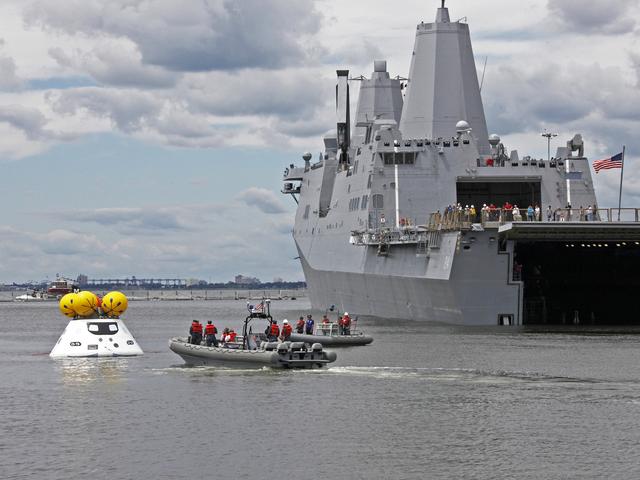 NASA image: NASA and the U.S. Navy conducted a stationary Recovery Test on t