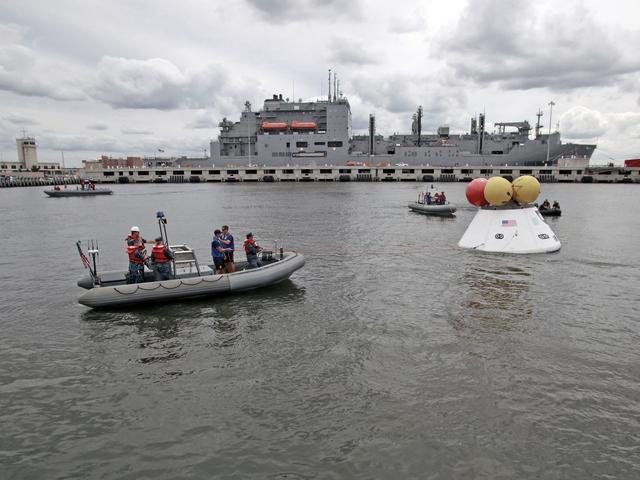 NASA image: NASA and the U.S. Navy conducted a stationary Recovery Test on t