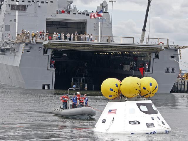 NASA image: NASA and the U.S. Navy conducted a stationary Recovery Test on t