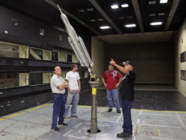 NASA image: Model of the Space Launch System for the Orion Space Capsule is 