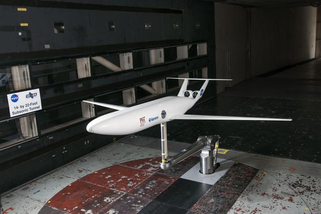 NASA image: MIT N+3 D8 1/11 Scale Model in the 14x22 Foot Subsonic Tunnel 