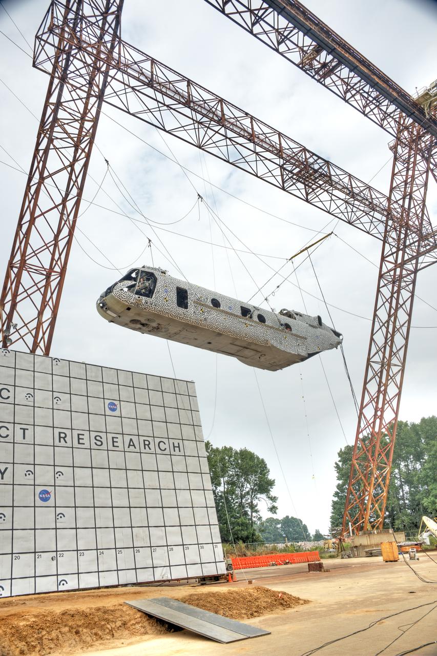 (TRACT) Transport Rotorcraft Aircraft Testbed: Helicopter airframe drop test at NASA Langley's Landing and Impact Research Facility (LandIR) 