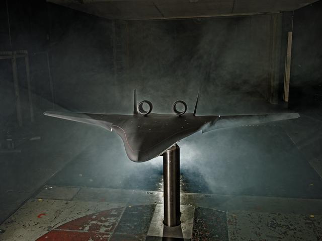 NASA image: Hybrid Wing Body Particle Image Velocimetry Test in LaRC 14x22 F