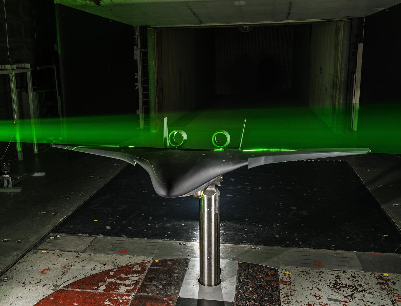 Hybrid Wing Body Particle Image Velocimetry Test in LaRC 14x22 Foot Tunnel: PIV measurement of HWB-N2A model in Langley 14x22 Foot Tunnel 