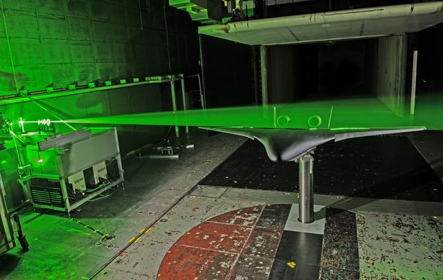 NASA image: Hybrid Wing Body Particle Image Velocimetry Test in LaRC 14x22 F