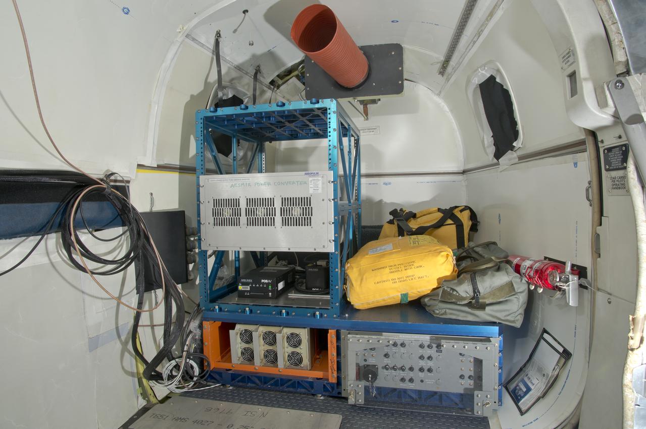 power converter and Applanix unit installed in Welch rack; Welch rack mounted on aft riser