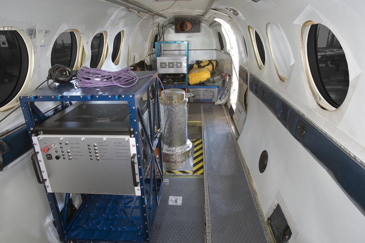Forward Welch rack, SLAP instrument and aft Welch rack; view looking aft