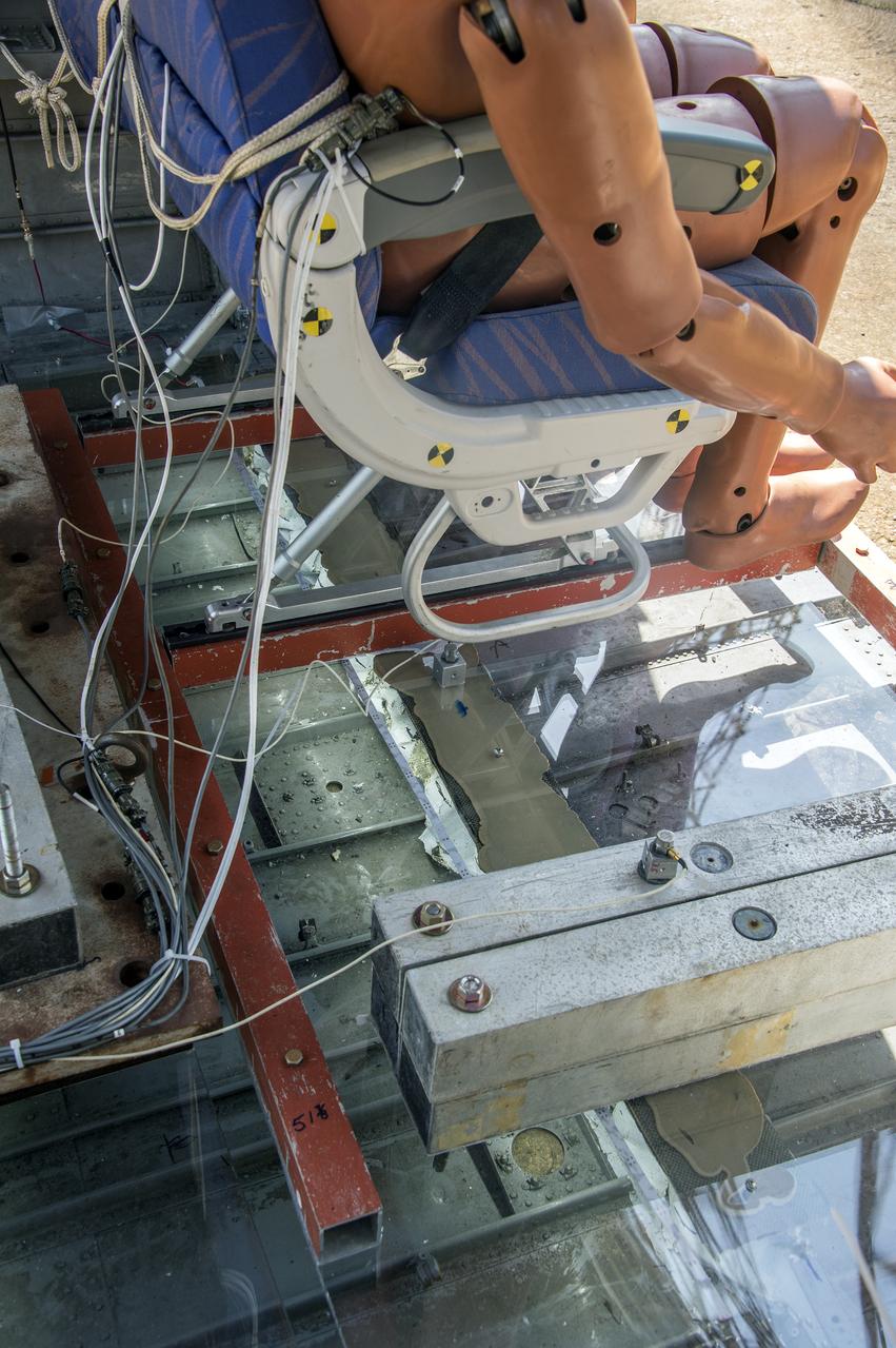 (Tract)2 Transport Rotorcraft Airframe Crash Testbed; Full Frame Drop Test: rotary wing crash worthiness, impact research at NASA Langley Research Center's Landing and Impact Research (LandIR) Facility   Building 1297