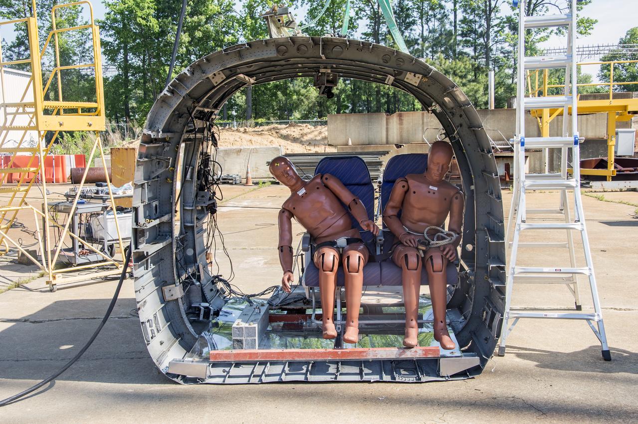 (Tract)2 Transport Rotorcraft Airframe Crash Testbed; Full Frame Drop Test: rotary wing crash worthiness, impact research at NASA Langley Research Center's Landing and Impact Research (LandIR) Facility   Building 1297