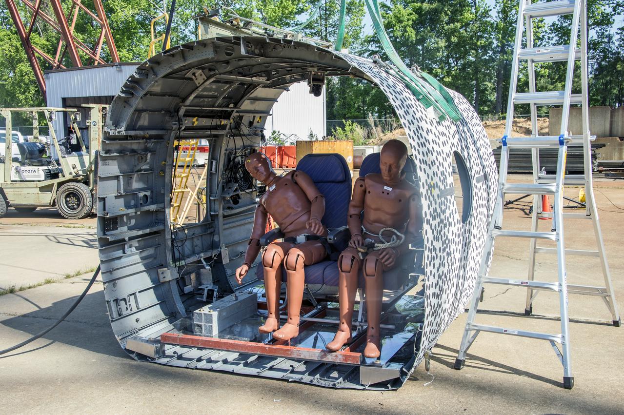 (Tract)2 Transport Rotorcraft Airframe Crash Testbed; Full Frame Drop Test: rotary wing crash worthiness, impact research at NASA Langley Research Center's Landing and Impact Research (LandIR) Facility   Building 1297