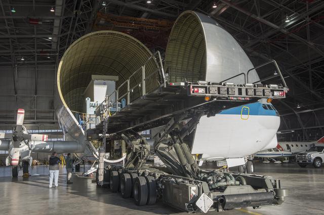 NASA image: Super Guppy arrival and (MBB) Multi-Bay Box Delivery ; Super Gup