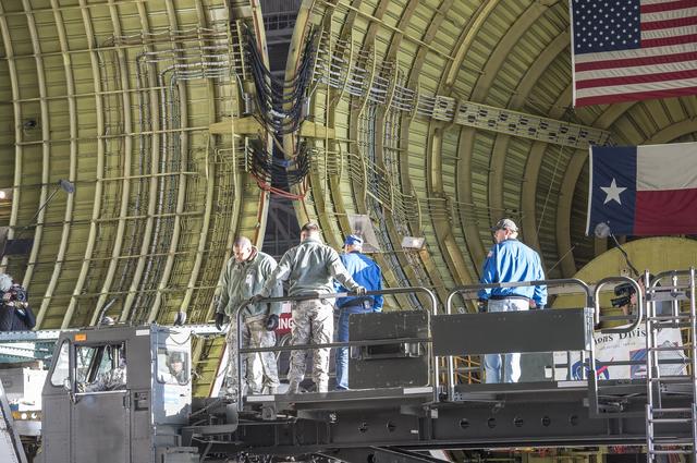NASA image: Super Guppy arrival and (MBB) Multi-Bay Box Delivery ; Super Gup