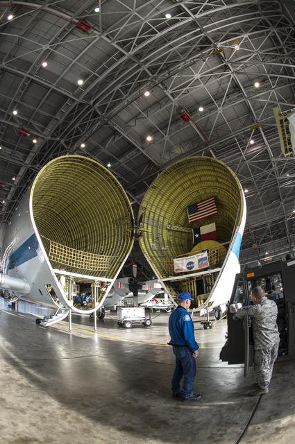 NASA image: Super Guppy arrival and (MBB) Multi-Bay Box Delivery ; Super Gup