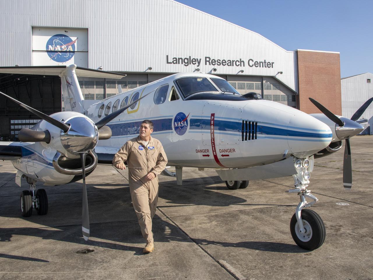 First test flight testing the visual display for the X59. Pilot Matt Coldsnow making a flight check before taking off.