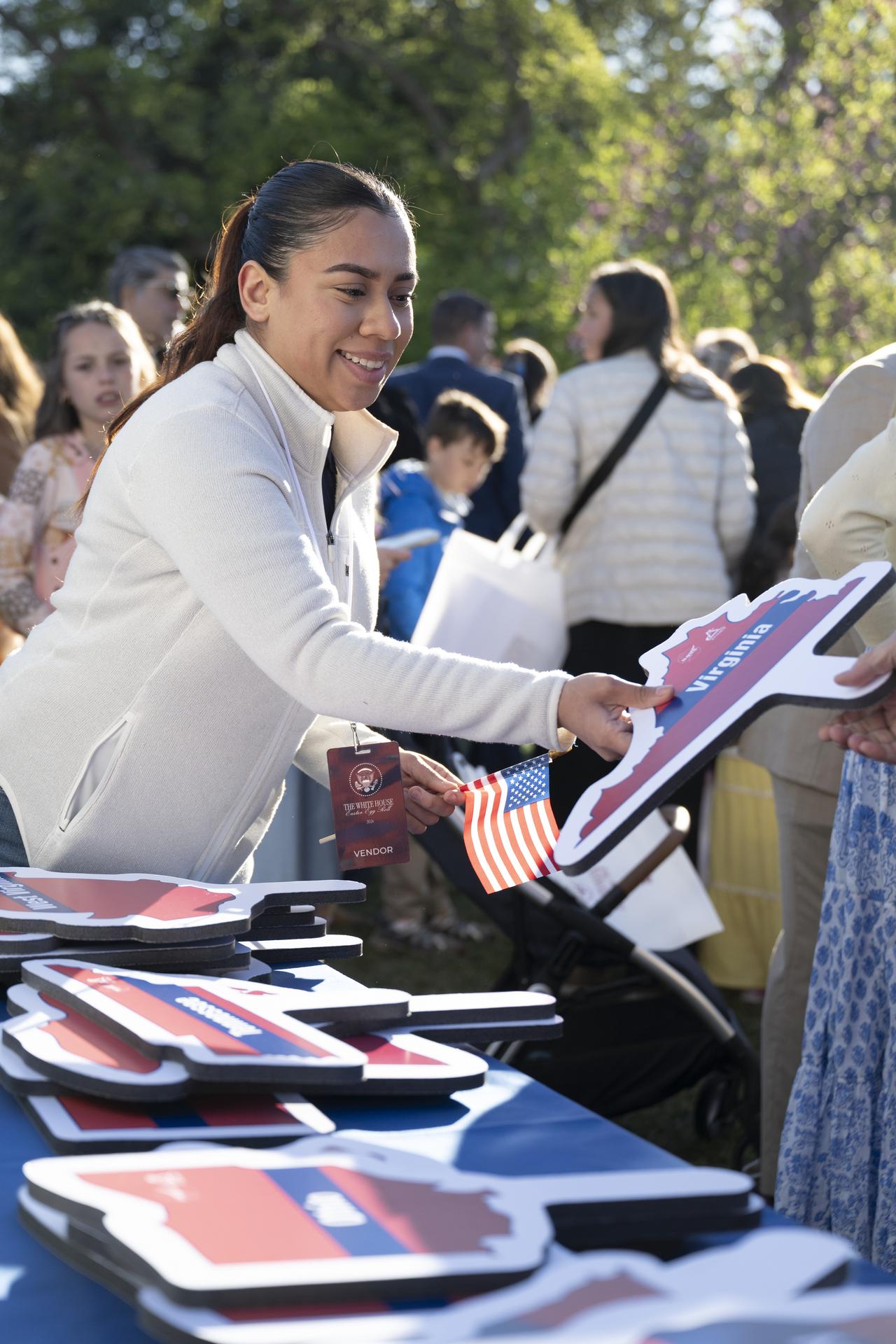 Guests engage in STEM Stations at the White House Easter Egg Roll, on the South Lawn in Washington D.C., on April 6, 2026. Photo Credit: (NASA/Crystal R. Hines)