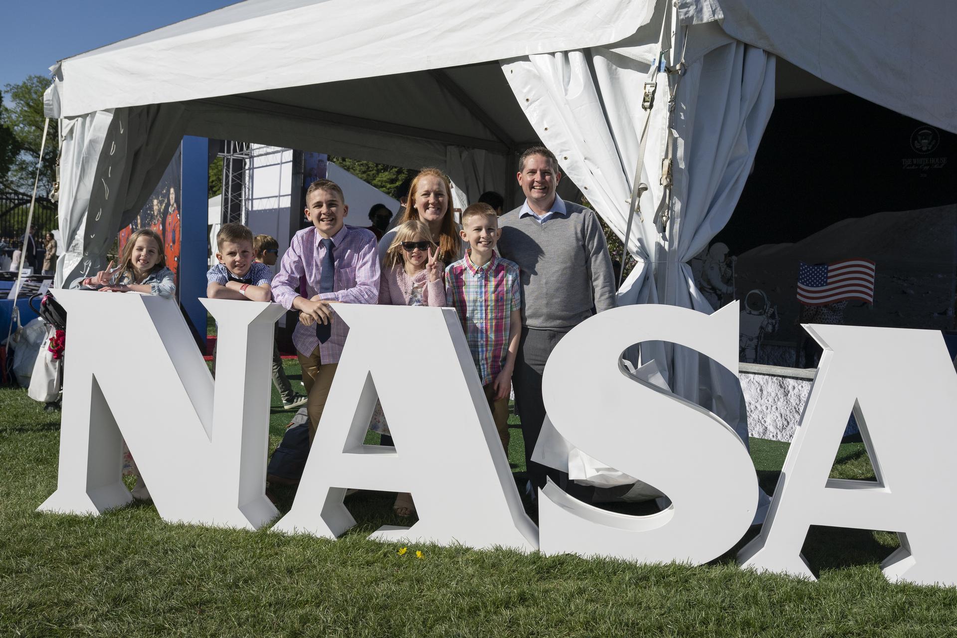 Guests engage in STEM Stations at the White House Easter Egg Roll, on the South Lawn in Washington D.C., on April 6, 2026. Photo Credit: (NASA/Crystal R. Hines)
