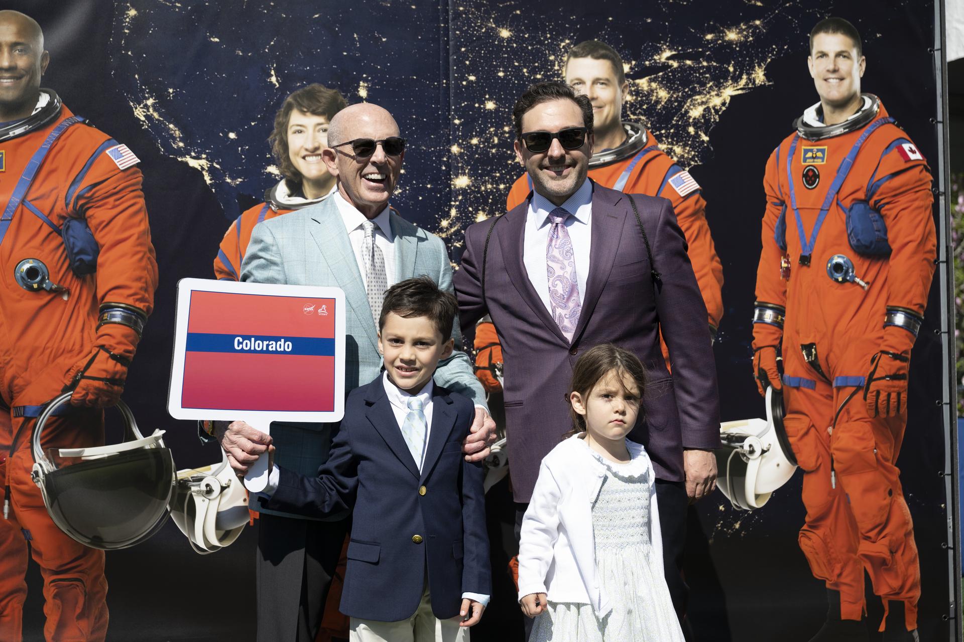 Guests pose in the NASA Artemis Photo Booth at the White House Easter Egg Roll, on the South Lawn in Washington D.C., on April 6, 2026. (Photo Credit: (NASA/Crystal R. Hines)