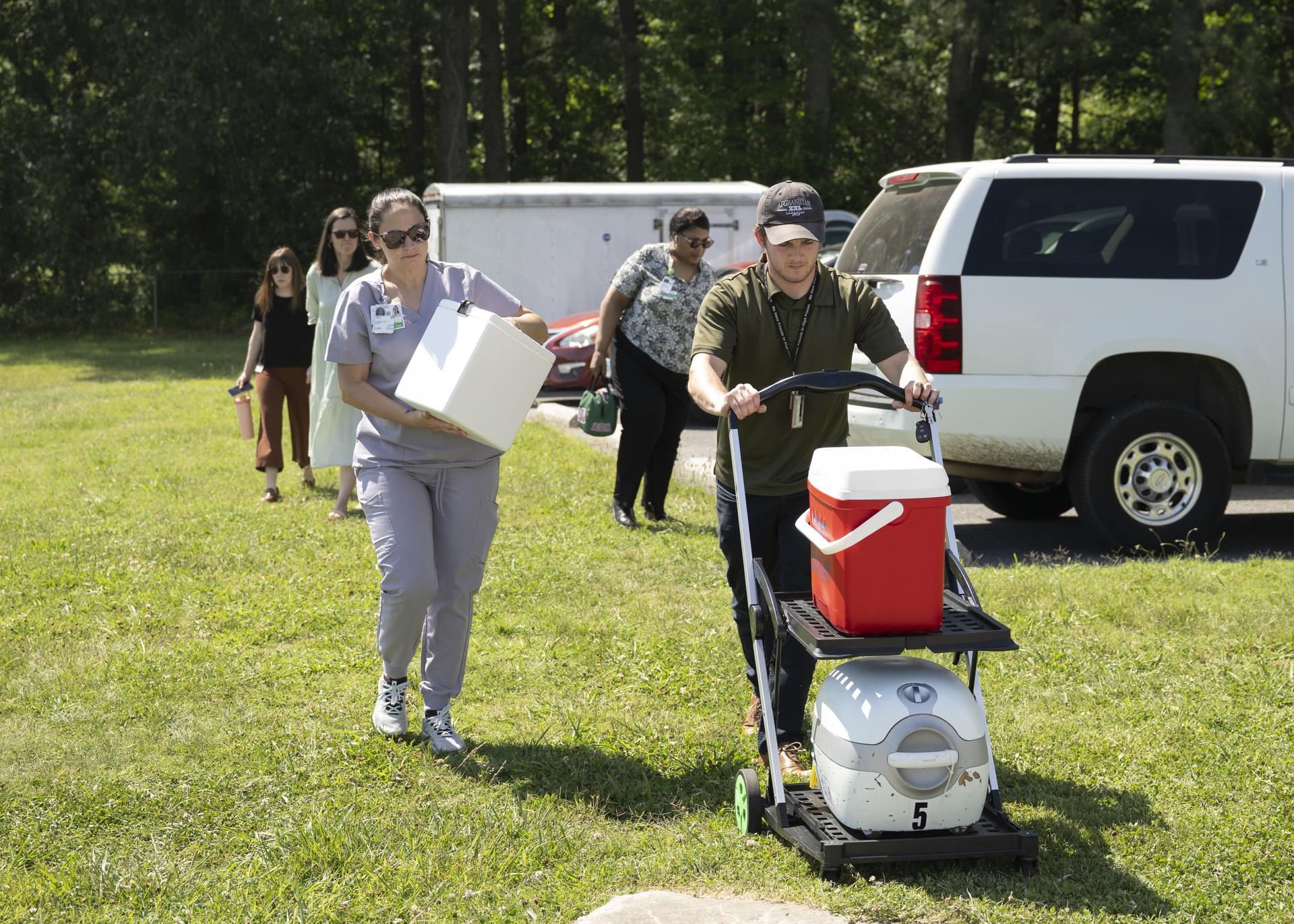 NASA Langley partnered with UNOS, a non-profit organization that manages the U.S. organ transplant system, to conduct the first-of-its-kind organ transport drone test with a human kidney on June 5, 2026 at Langley Research Center in Hampton, Va.Photo Credit NASA/Ryan Hill