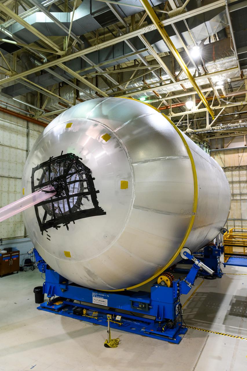 Space Launch System Corestage-2 (Artemis-2) Liquid Oxygen tank is under work at NASA's Michoud Assembly Facility.