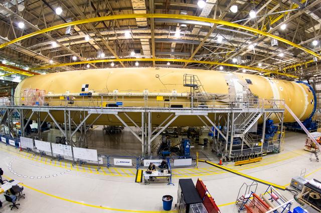 NASA image: Artemis 1 being assembled in Area 47/48