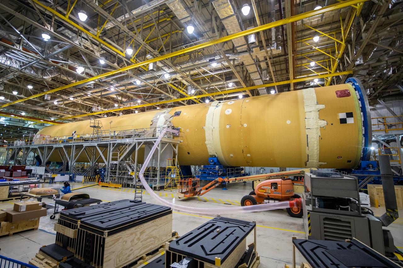 Space Launch System Corestage-1 (Artemis-1) in production at the Michoud Assembly Faclility in New Orleans.