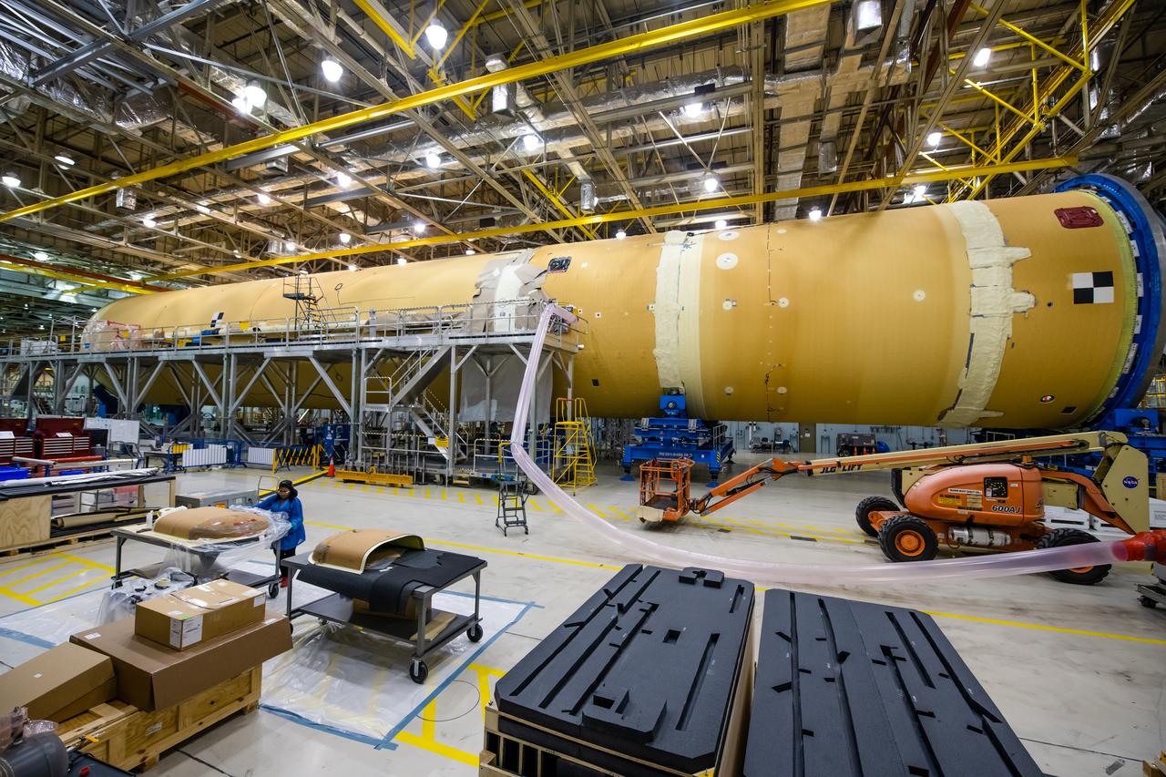 Space Launch System Corestage-1 (Artemis-1) in production at the Michoud Assembly Faclility in New Orleans.