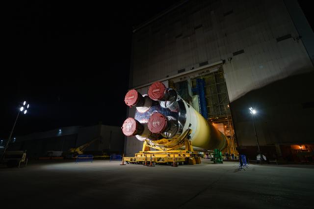 NASA image: NASA Moves First Artemis SLS Rocket Stage from NASA’s Factory to Barge