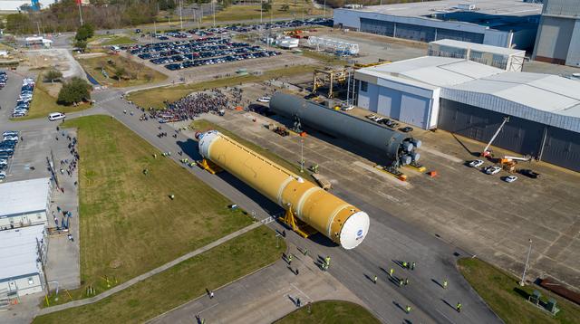NASA image: NASA Moves First Artemis SLS Rocket Stage from NASA’s Factory 