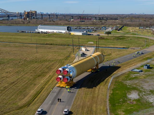NASA image: NASA Moves First Artemis SLS Rocket Stage from NASA’s Factory 