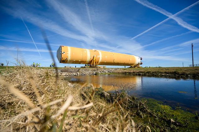 NASA image: NASA Moves First Artemis SLS Rocket Stage from NASA’s Factory to Barge