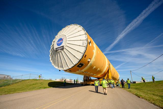 NASA image: NASA Moves First Artemis SLS Rocket Stage from NASA’s Factory to Barge