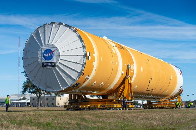 NASA image: NASA Moves First Artemis SLS Rocket Stage from NASA’s Factory 