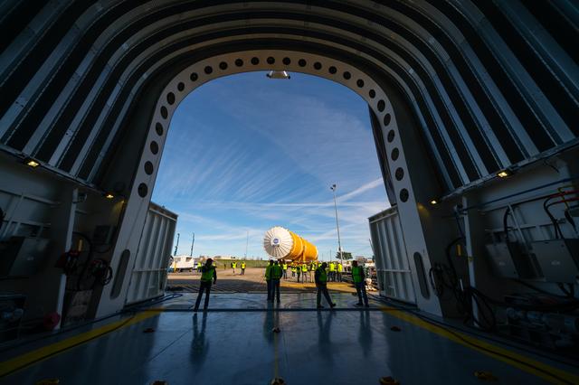 NASA image: NASA Moves First Artemis SLS Rocket Stage from NASA’s Factory 