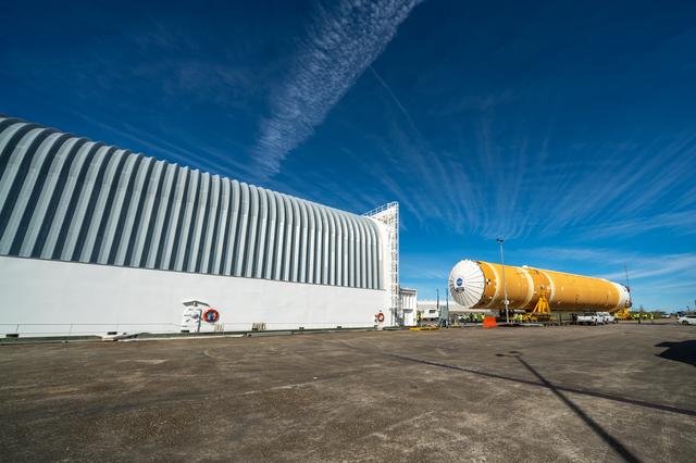 NASA image: NASA Moves First Artemis SLS Rocket Stage from NASA’s Factory 