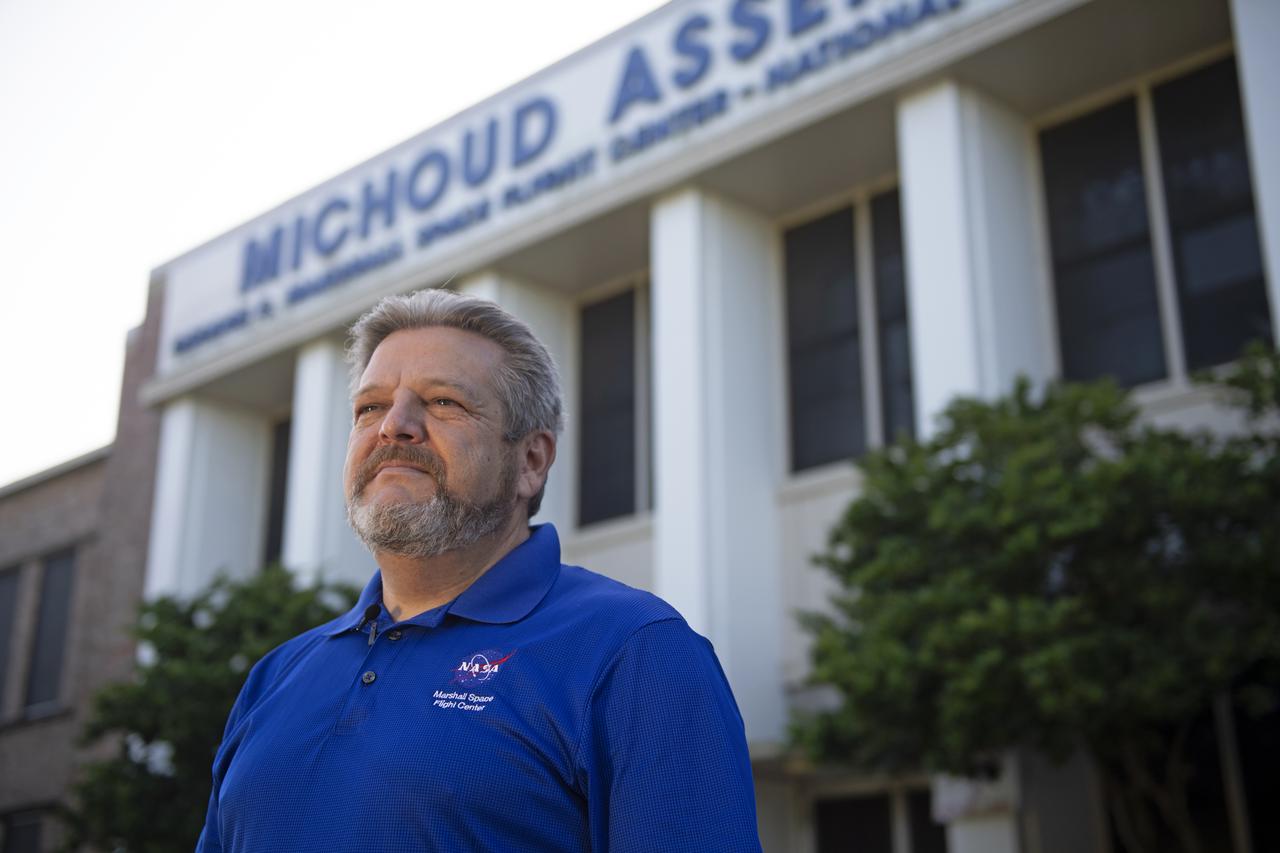 MAF Director Robert Champion stands in front of the Michoud Assembly Facility in New Orleans, Louisiana – America’s Rocket Factory.
