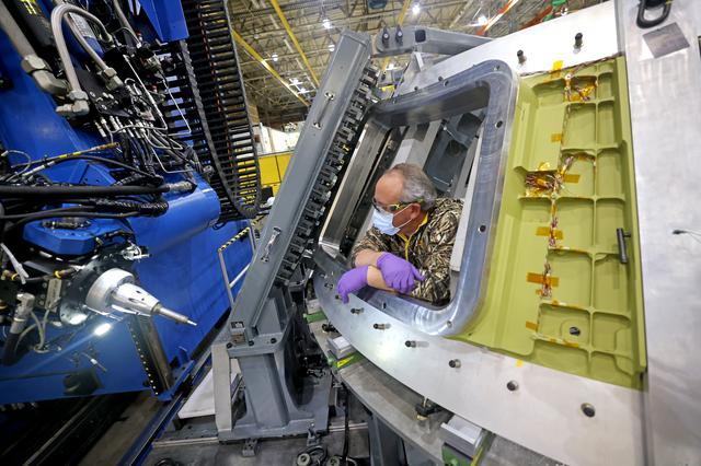 NASA image: Welding Underway on Orion for First Artemis Mission Landing Astronauts on the Moon 