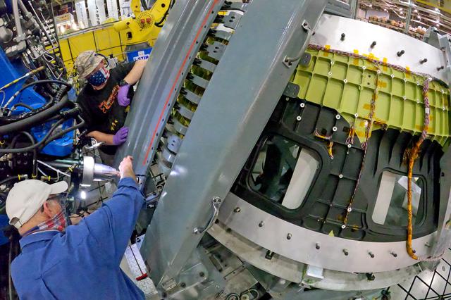 NASA image: Welding Underway on Orion for First Artemis Mission Landing Astronauts on the Moon 