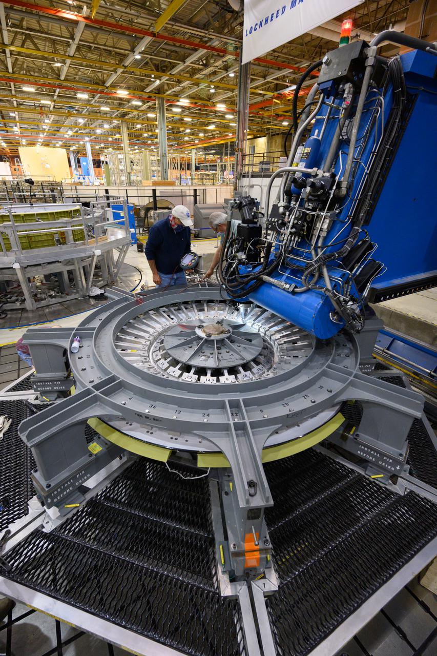 Technicians from Orion Prime Contractor Lockheed Martin weld the forward bulkhead of the pressure vessel to the tunnel hardware on the Orion Spacecraft for the Artemis III mission at NASA’s Michoud Assembly Facility in New Orleans. The crew module’s primary structure, the pressure vessel, is comprised of seven machined aluminum alloy pieces that are welded together through a weld process that produces a strong, air-tight habitable space for astronauts during the mission. The pressure vessel is designed to withstand the harsh and demanding environment of deep space and is the core structure upon which all the other elements of Orion’s crew module are integrated.  This pressure vessel weld is the next step following the completion of the crew module cone panel welds and creates the top of the spacecraft. Work will then begin to join the barrel with the aft bulkhead to form the bottom of Orion. Last, the forward bulkhead will be welded to the top of the panels and, for the seventh and closeout weld, the bottom of the cone panels will be joined to the barrel to complete the pressure vessel.  Once welding of the Artemis III crew module primary structure is complete, it will be shipped to NASA’s Kennedy Space Center in Florida where it will undergo further assembly beginning this fall. Orion, the Space Launch System, and Exploration Ground Systems programs are foundational elements of the Artemis program. Artemis I will be the first integrated flight test of Orion and SLS and is targeted to launch later this year. Artemis II will follow and is the first crewed mission, taking humans farther into space than ever before. 