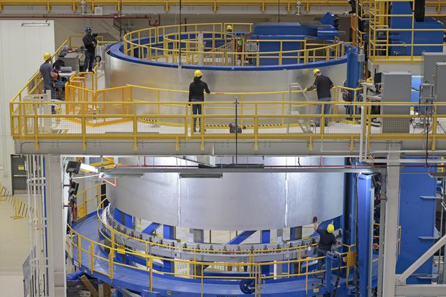 NASA image: Liquid Oxygen Tank Barrel for Core Stage Moves for Next Phase of Production