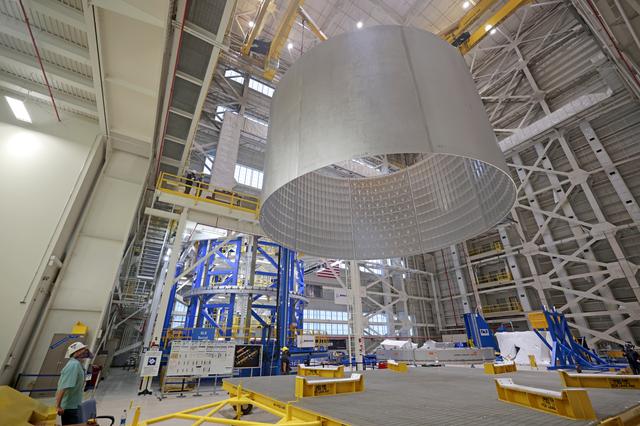 NASA image: Liquid Oxygen Tank Barrel for Core Stage Moves for Next Phase of Production