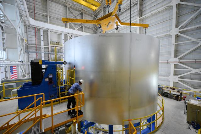 NASA image: Artemis IV Liquid Oxygen Tank Aft Barrel Moves to Next Phase of Production