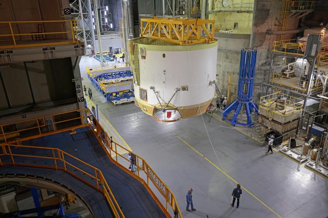 NASA image: NASA Flips Artemis II Engine Section, Prepares for Final Join 