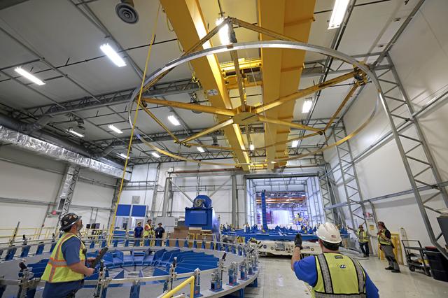 NASA image: Technicians Lift, Prepare EUS Rocket Hardware for Next Phase of Production at NASA Michoud