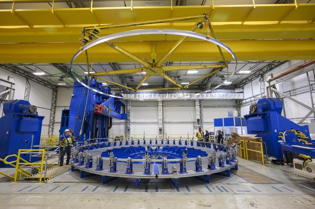 NASA image: Technicians Lift, Prepare EUS Rocket Hardware for Next Phase of Production at NASA Michoud